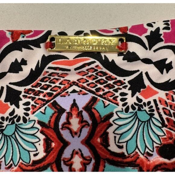 NEW Laundry By Shelli Segal Medium Colorful Bikini Bottom Crochet Trim Print - Picture 7 of 9